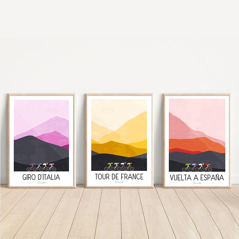 Picture Of Mountain Biking - Watercolor Cycling Race Cyclist Tour De