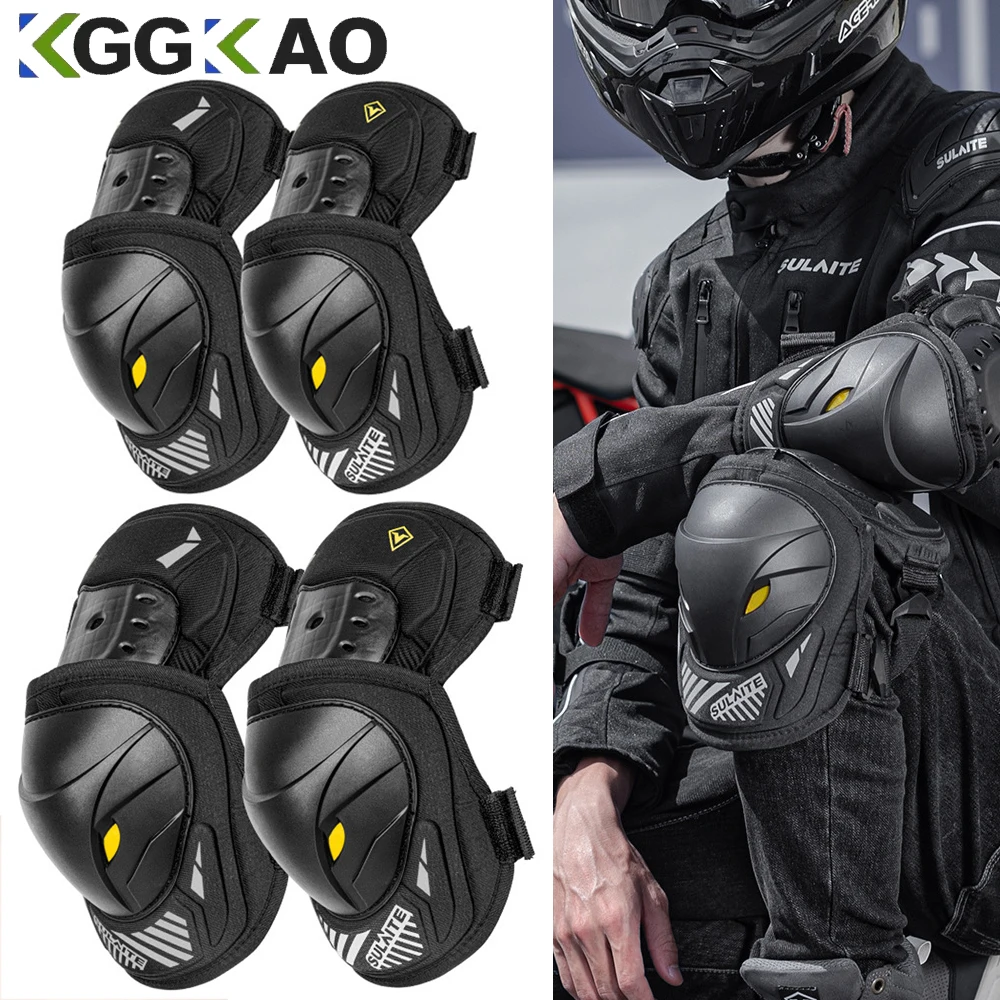Mountain Biking Knee And Elbow Pads - 1Pair Electric Bike Motorcycle Knee Shin