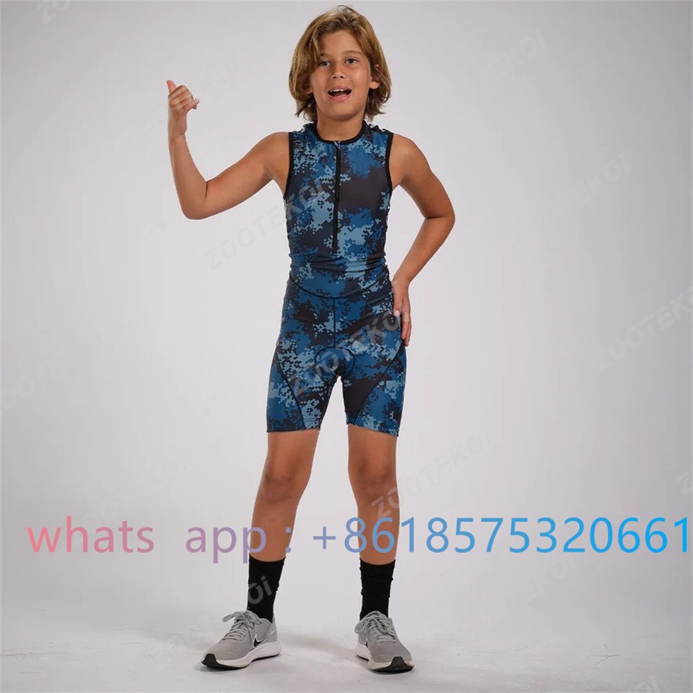 Mountain Biking Jumps - Zootekoi Boys Girls Universal Triathlon Sleeveless