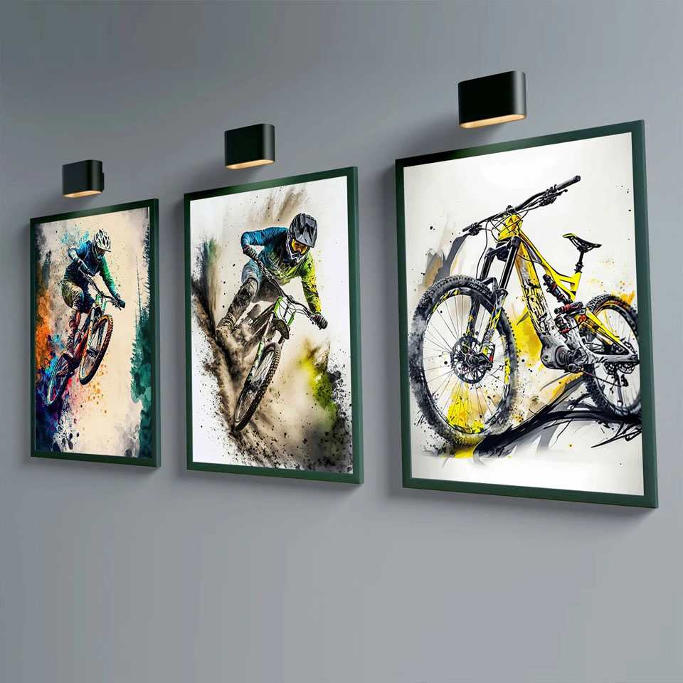 Picture Of Mountain Biking - Mountain Bike Sports Wall Art Diy
