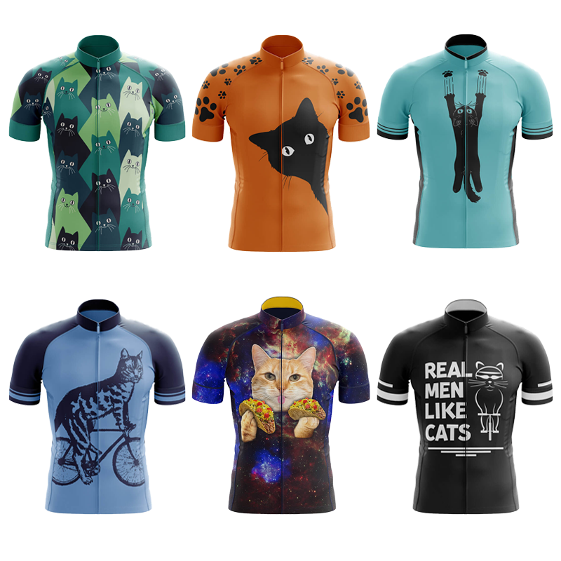 Cycling Jersey Men CARTOON CAT - Mountain Biking Cartoon review and price
