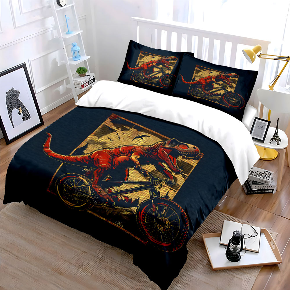 3pcs T-Rex Riding a Mountain B - Mountain Biking Cartoon review and price