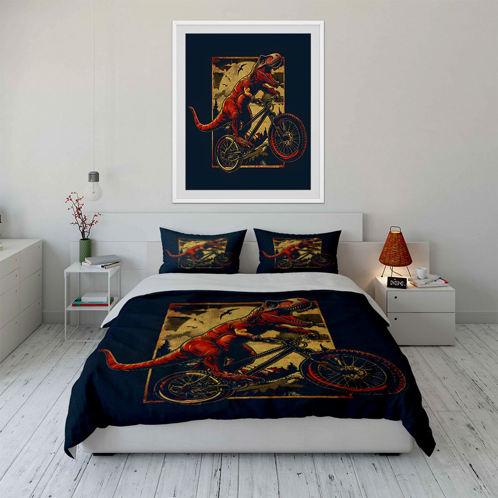 3pcs T-Rex Riding a Mountain B - Mountain Biking Cartoon review and price